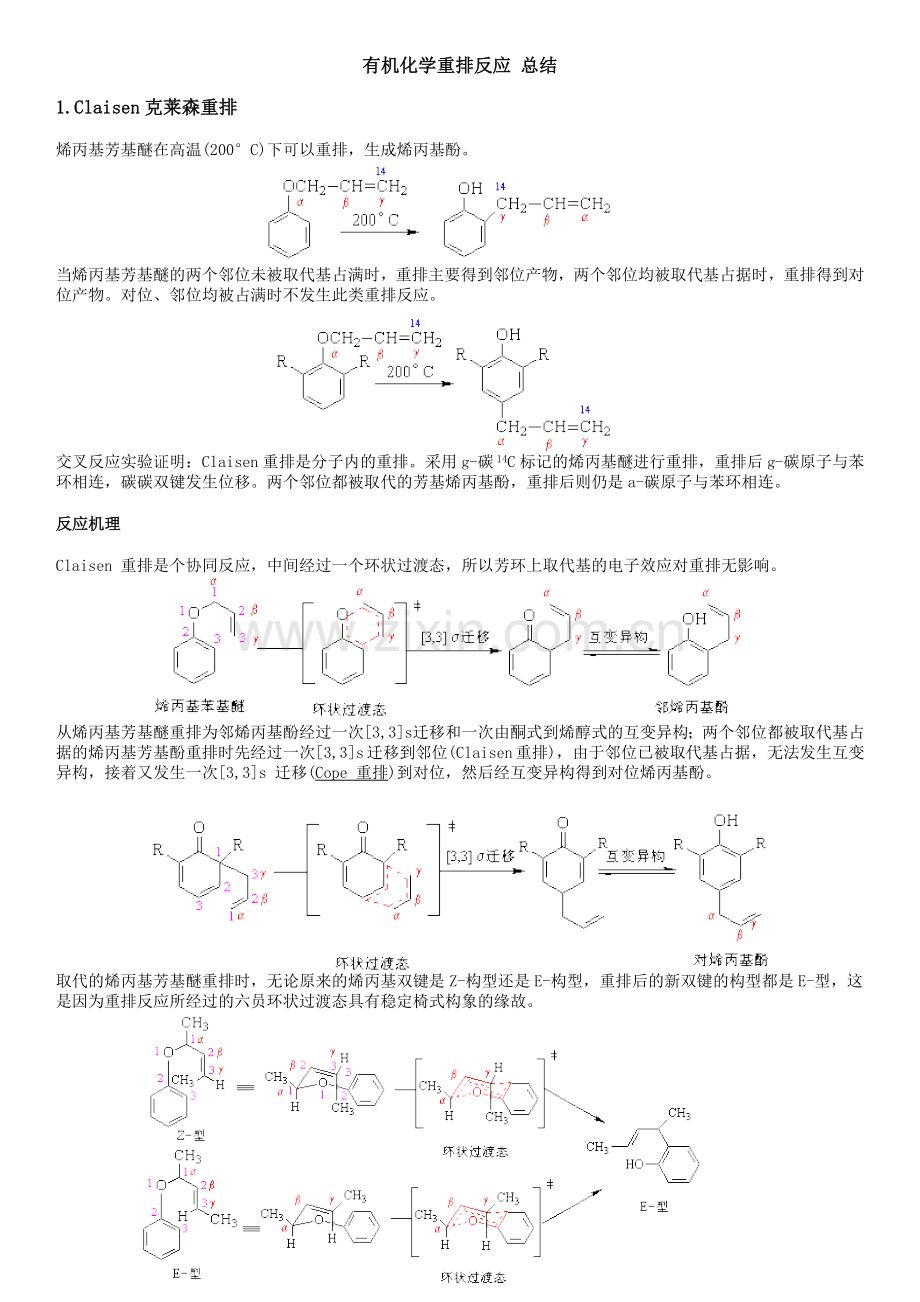 有机化学重排反应总结.doc_第1页