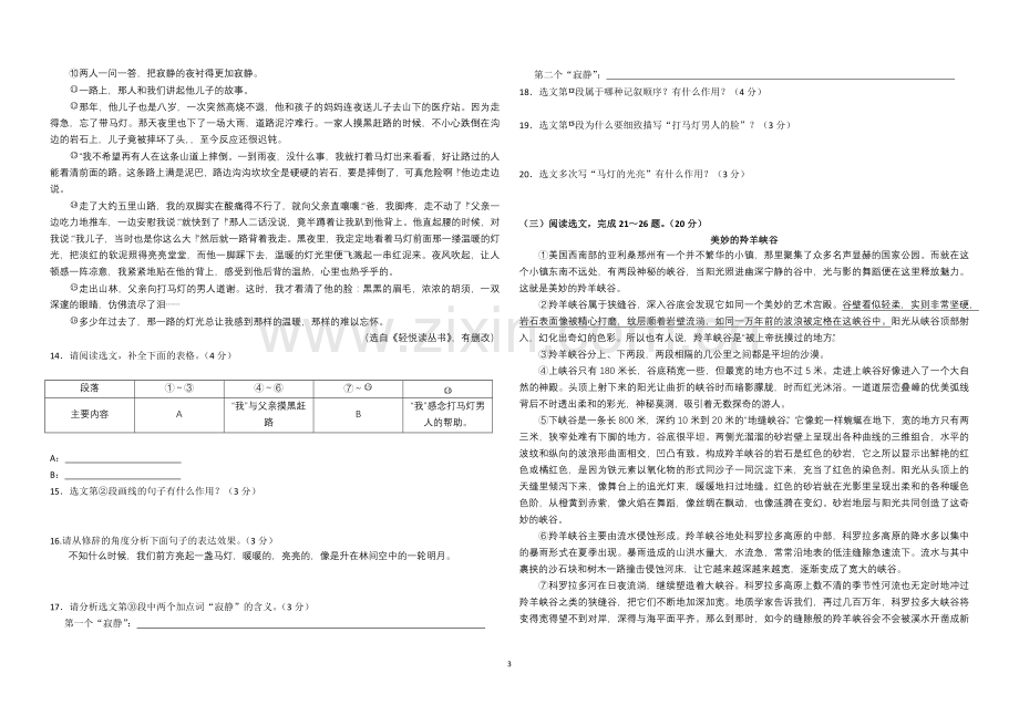 2014年辽宁省沈阳市中考语文试题(word版含答案).doc_第3页