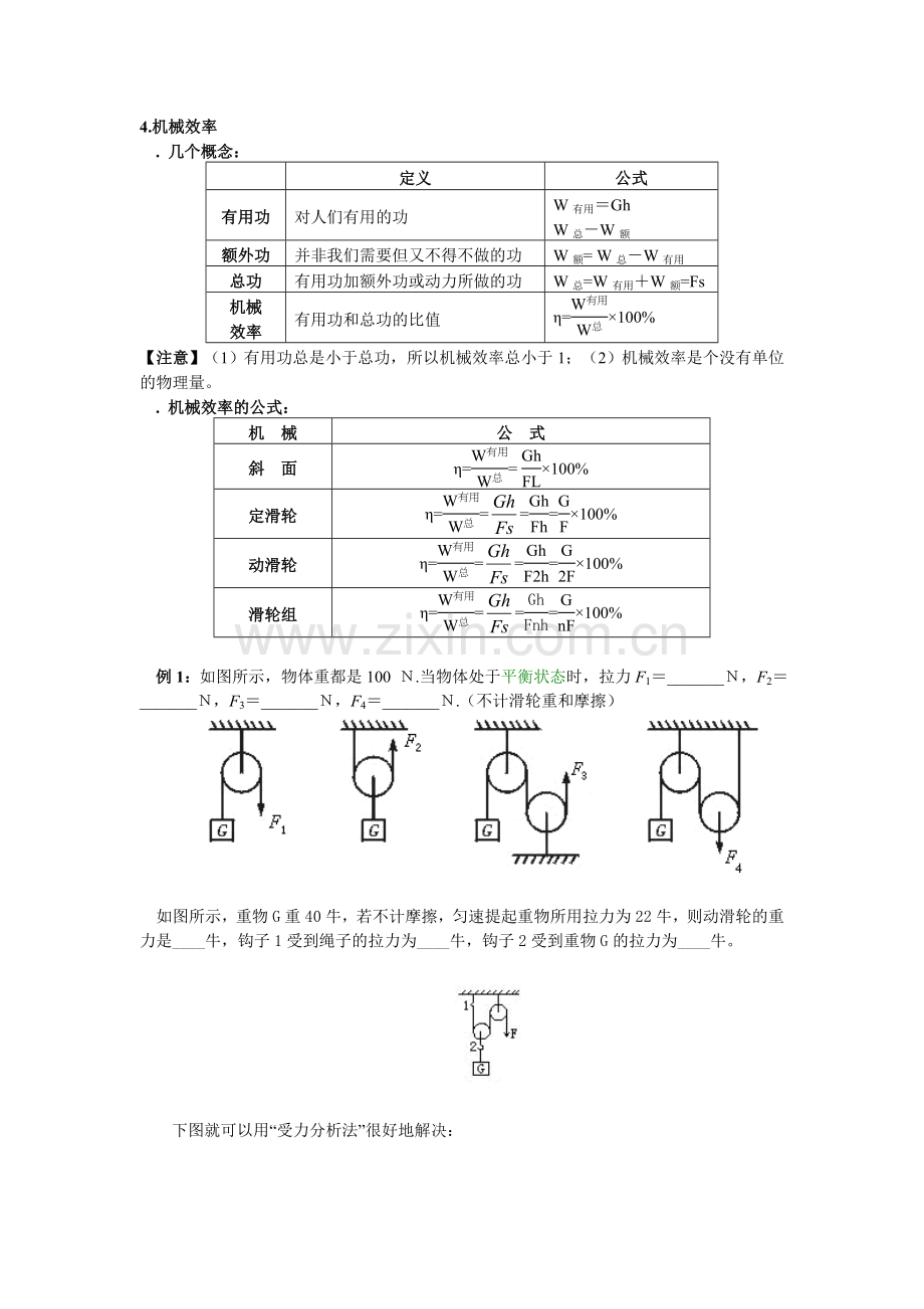 滑轮及滑轮组(重点总结).doc_第3页