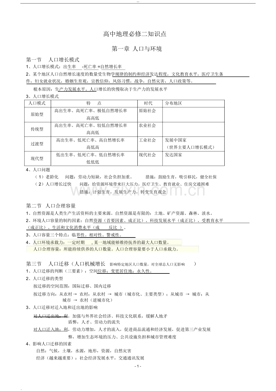 高中地理必修二湘教版知识点总结.doc_第1页