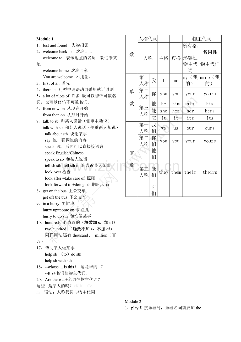 外研社新版七年级下册知识点总结.doc_第1页