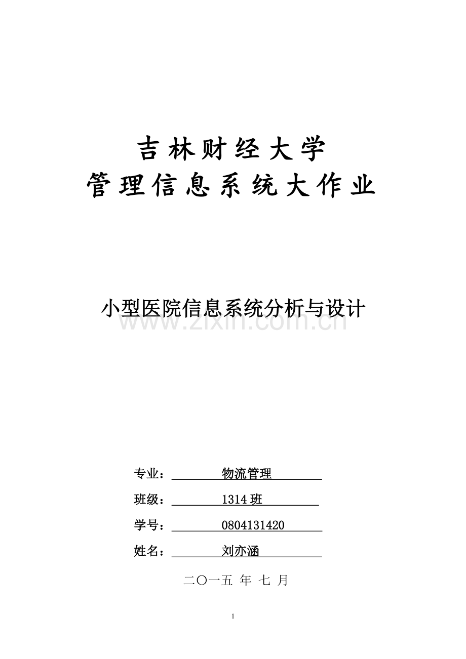 小型医院信息管理系统.doc_第1页