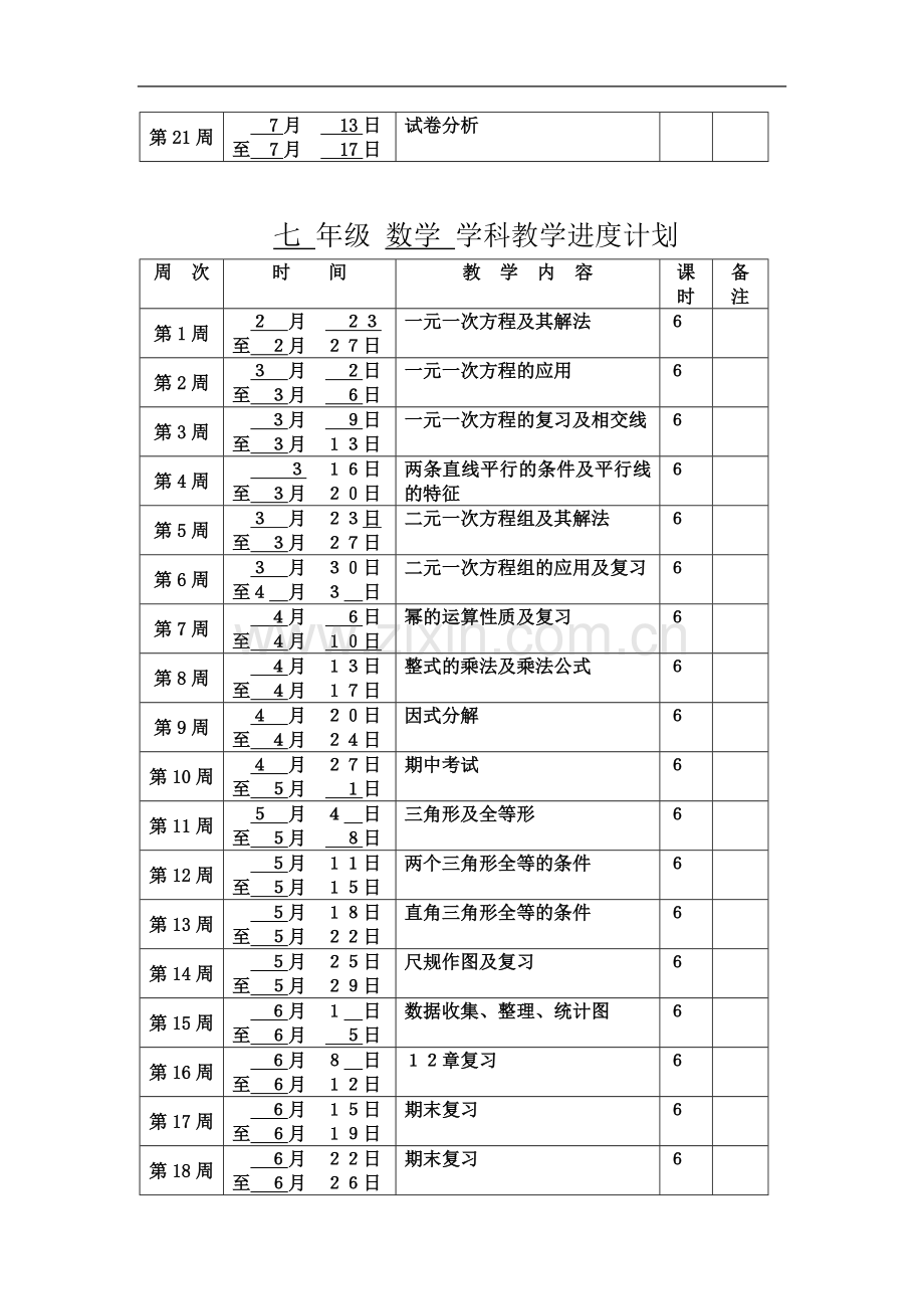 七-年级-英语学科教学进度计划.doc_第3页