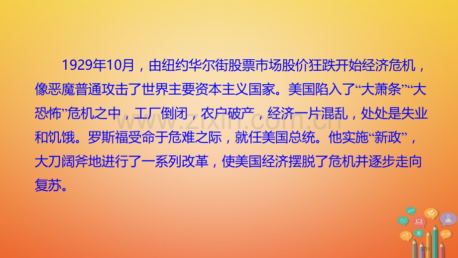 九年级历史下册世界现代史第2学习主题凡尔赛—华盛顿体系下的西方世界第8课经济危机和罗斯福新政教学省公.pptx_第2页