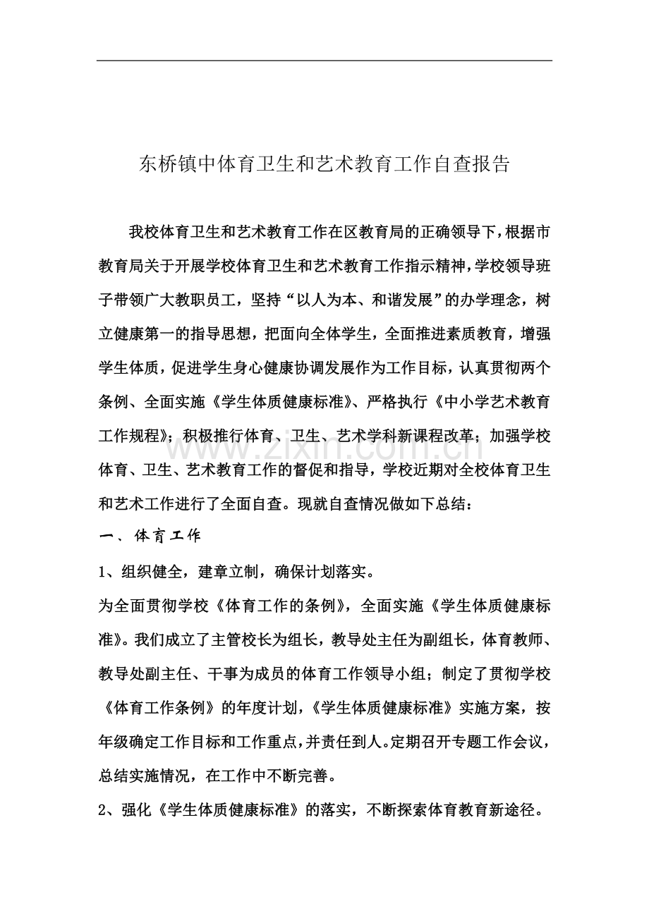 东桥镇中体育卫生和艺术教育工作自查报告.doc_第2页