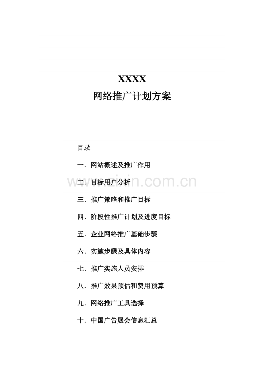 公司网站网络推广专题计划专项方案.doc_第1页