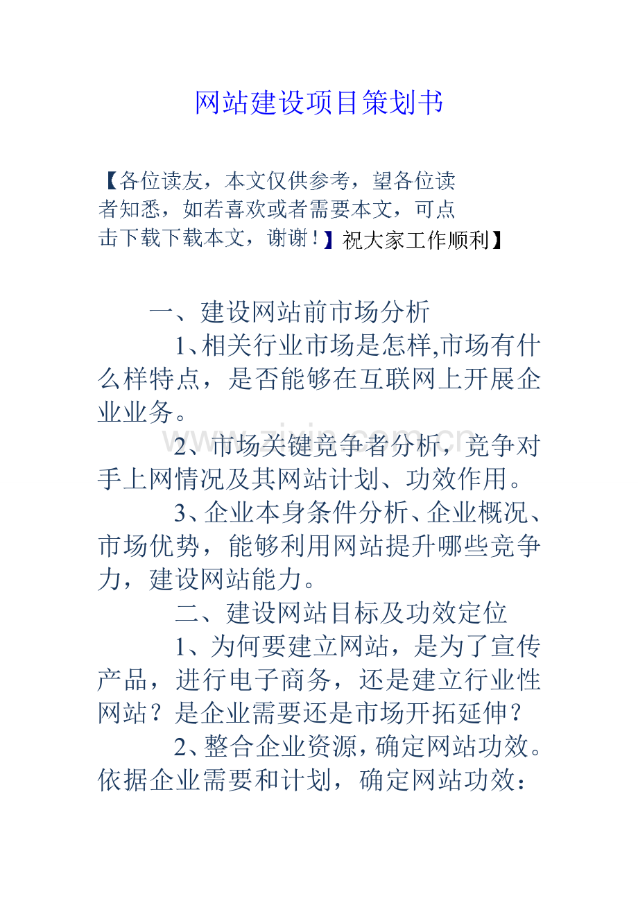 网站建设综合项目专业策划书.doc_第1页