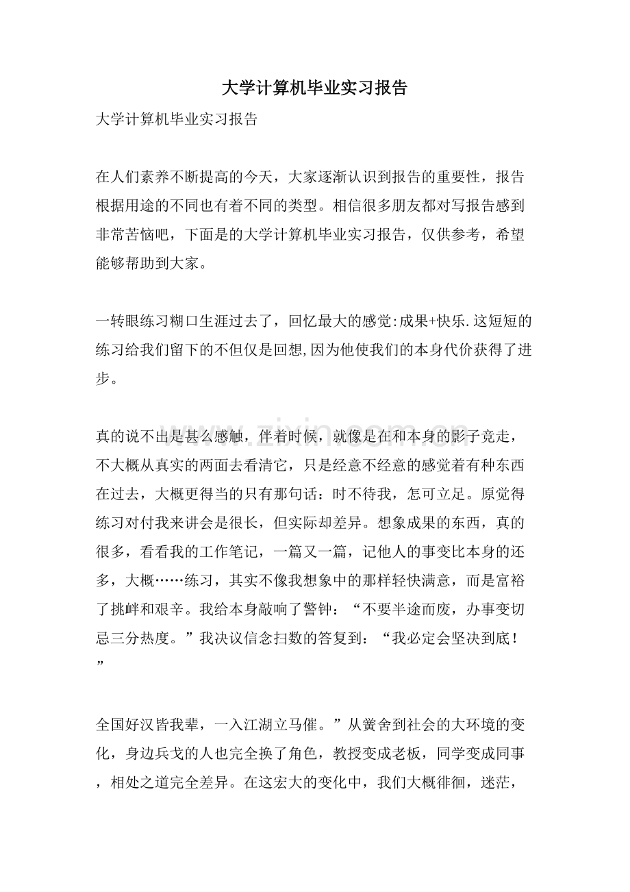 大学计算机毕业实习报告.doc_第1页