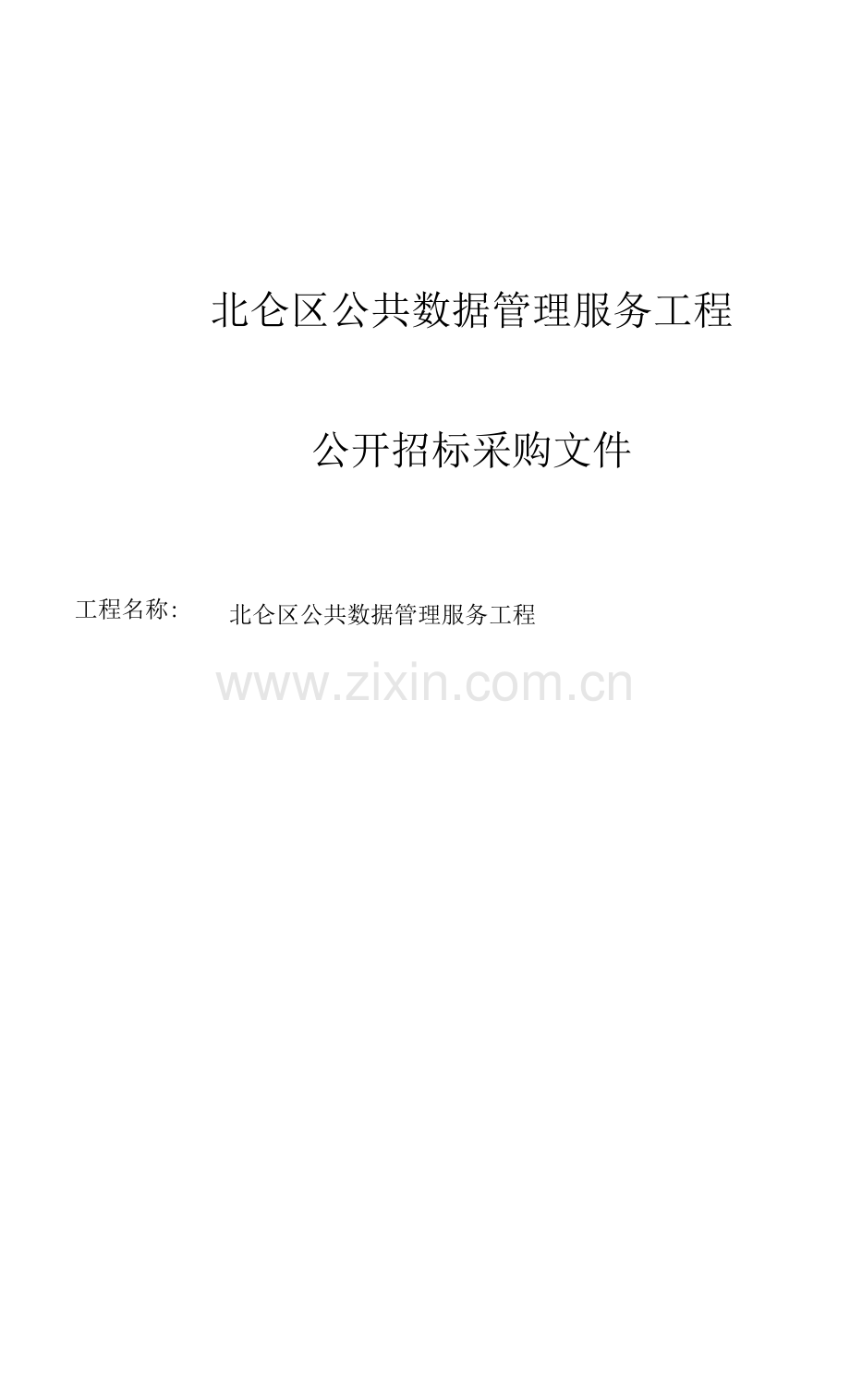 北仑区公共数据管理服务项目招标文件.docx_第1页