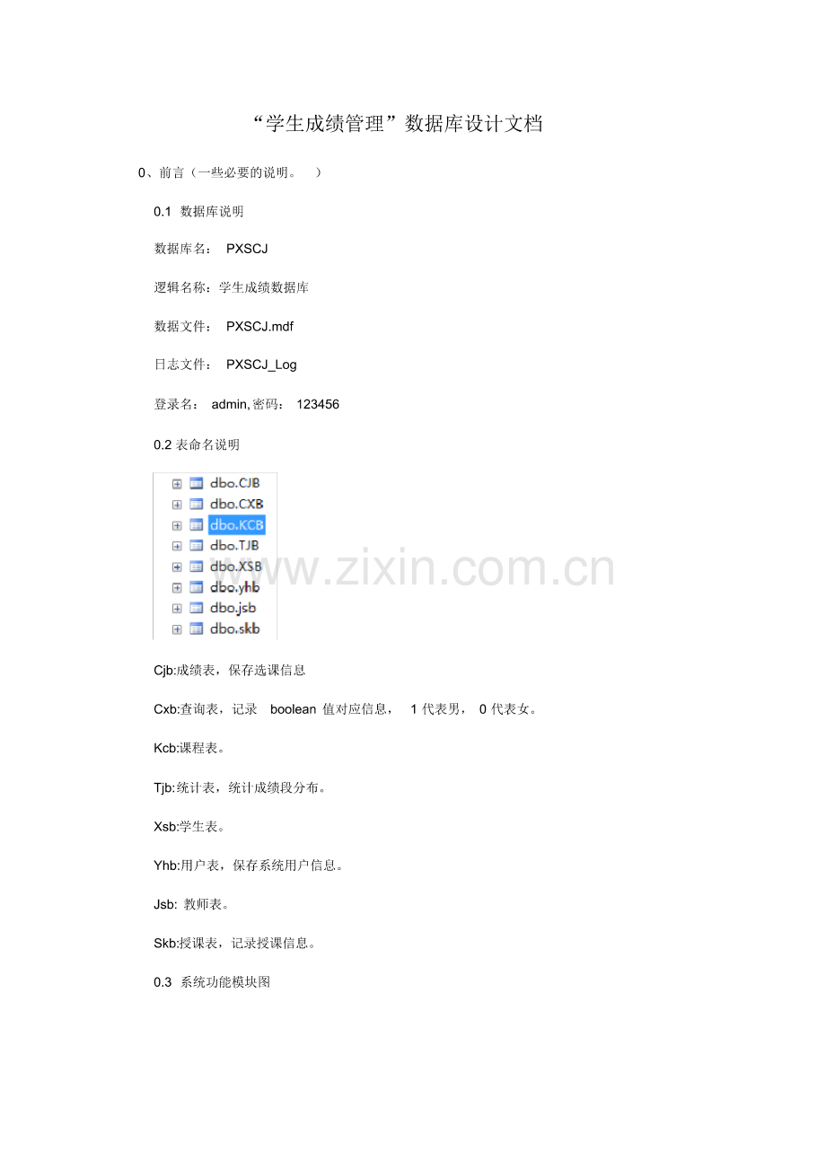 学生成绩管理系统大数据库设计文档-(全).pdf_第1页
