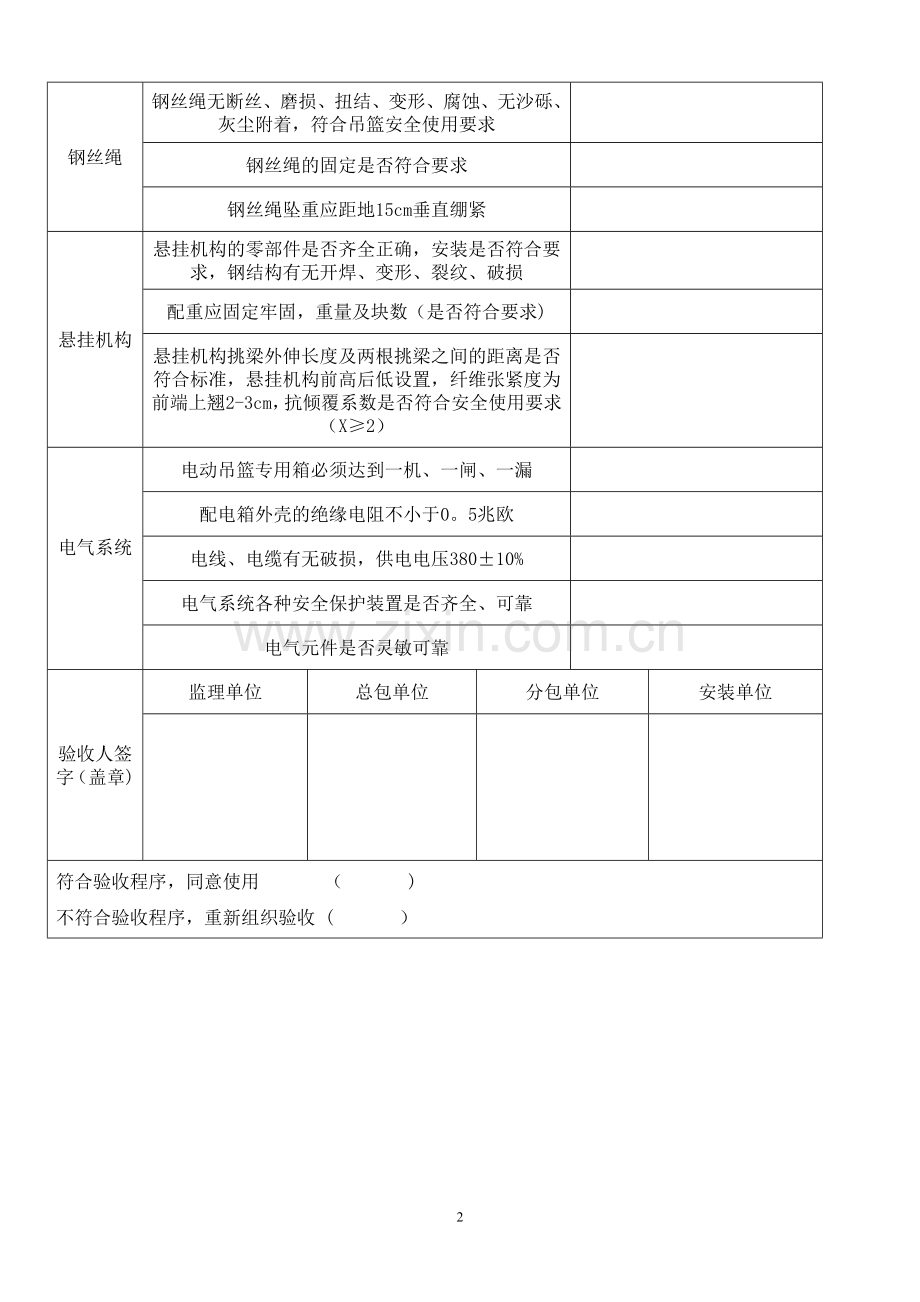 吊篮四方验收表.doc_第2页