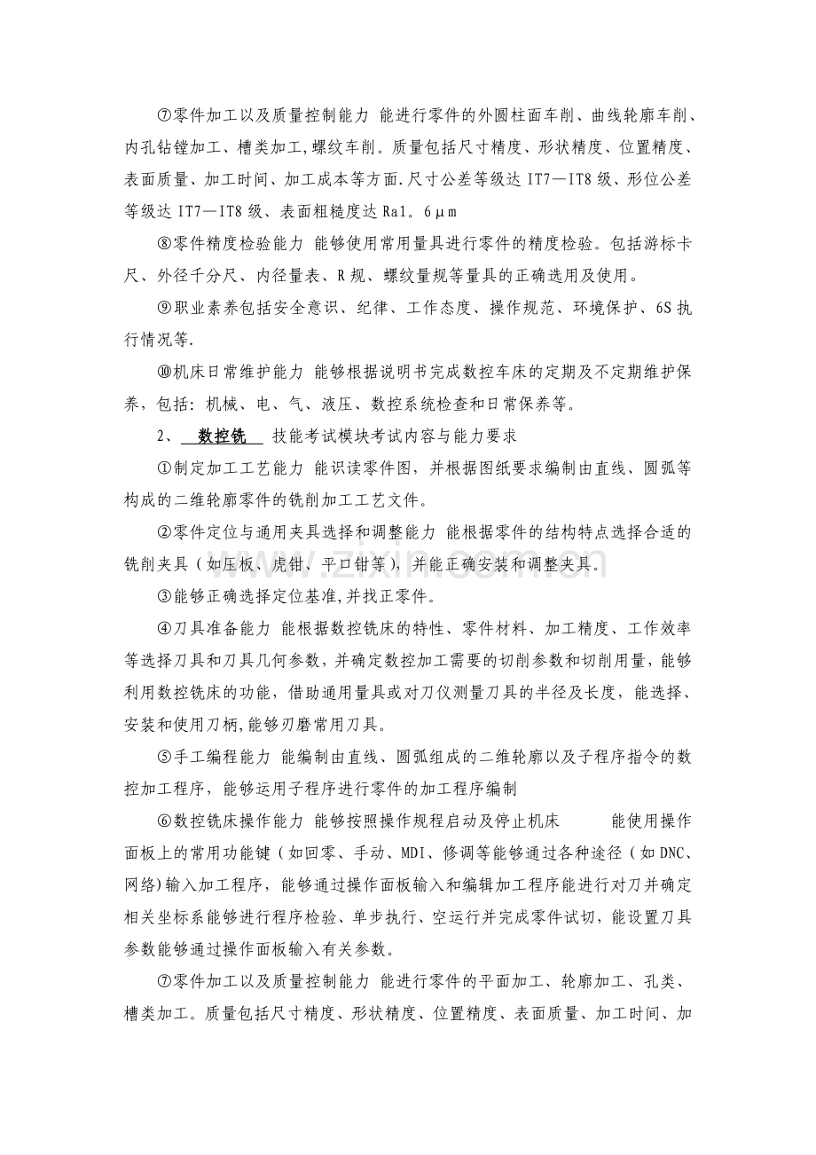 数控专业技能考核标准.doc_第2页