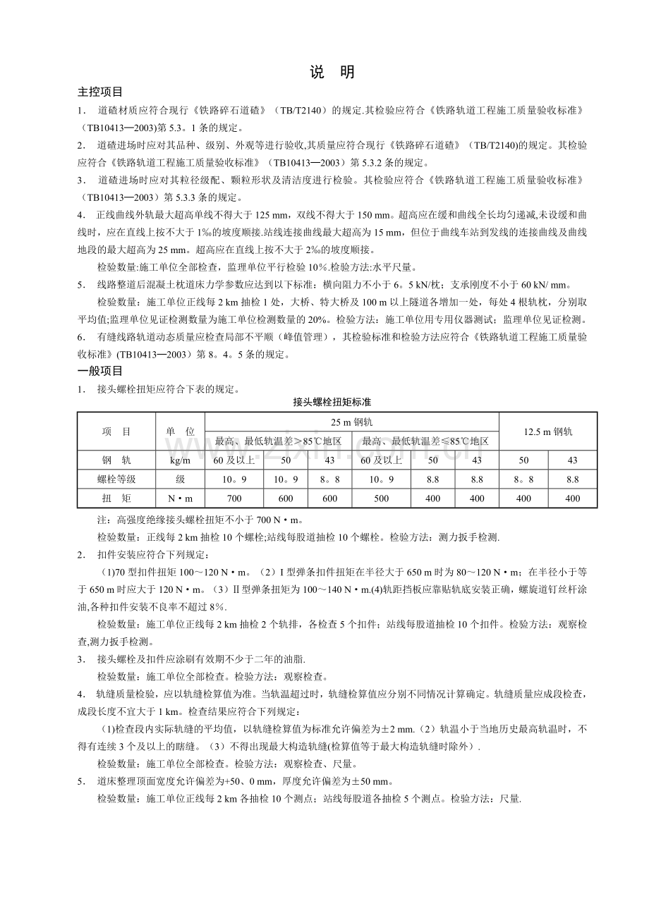 铺碴、整道检验批质量验收记录表.docx_第2页