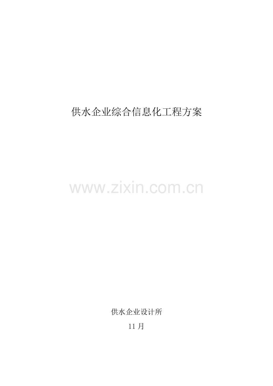 供水公司信息化系统专项方案.doc_第1页