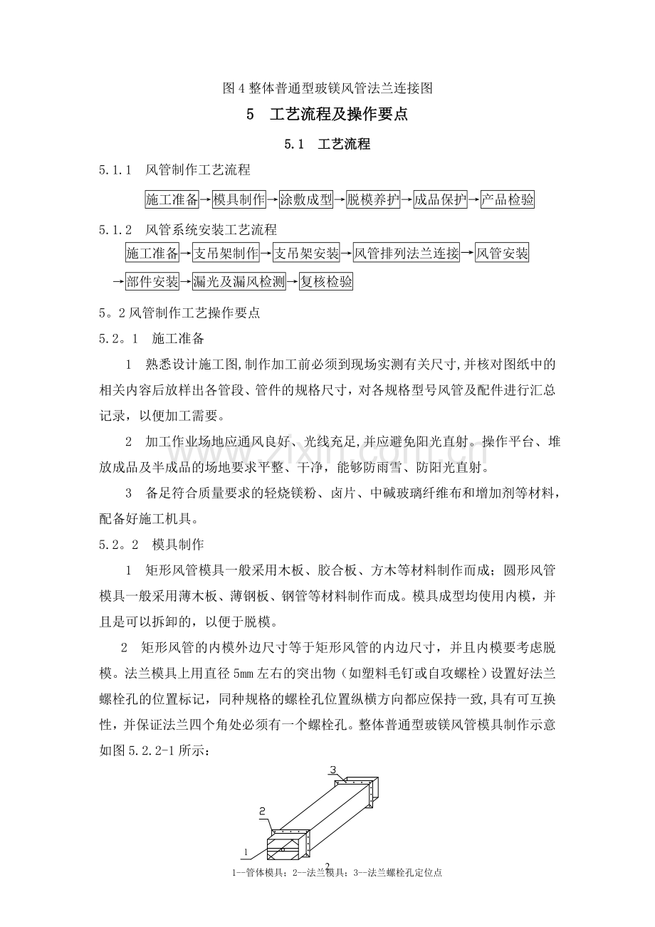 无机玻璃钢风管制作与安装施工方法试卷教案.doc_第2页