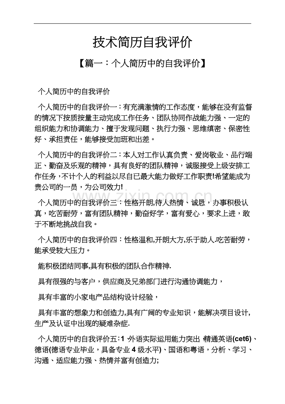 个人简历之技术简历自我评价.docx_第2页