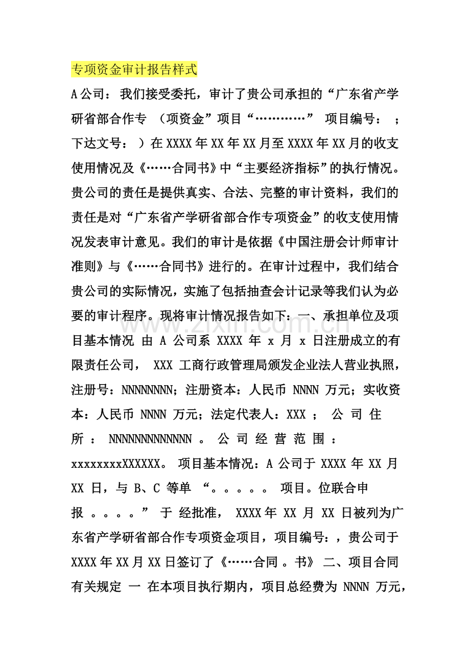 专项资金审计报告样式.doc_第2页