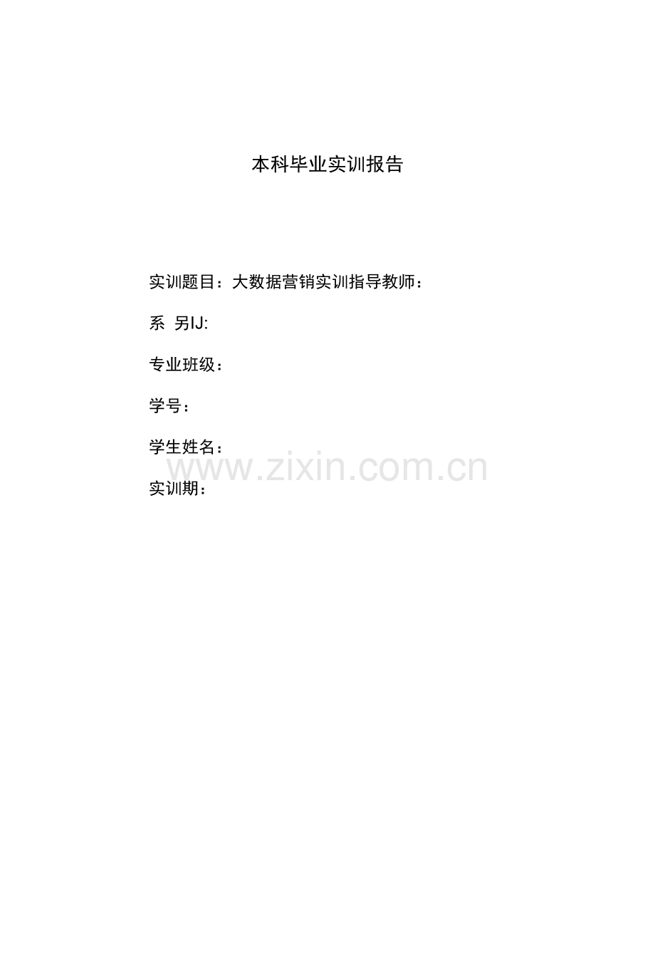 本科毕业实训报告-大数据营销实训-以易游公司为例.docx_第1页