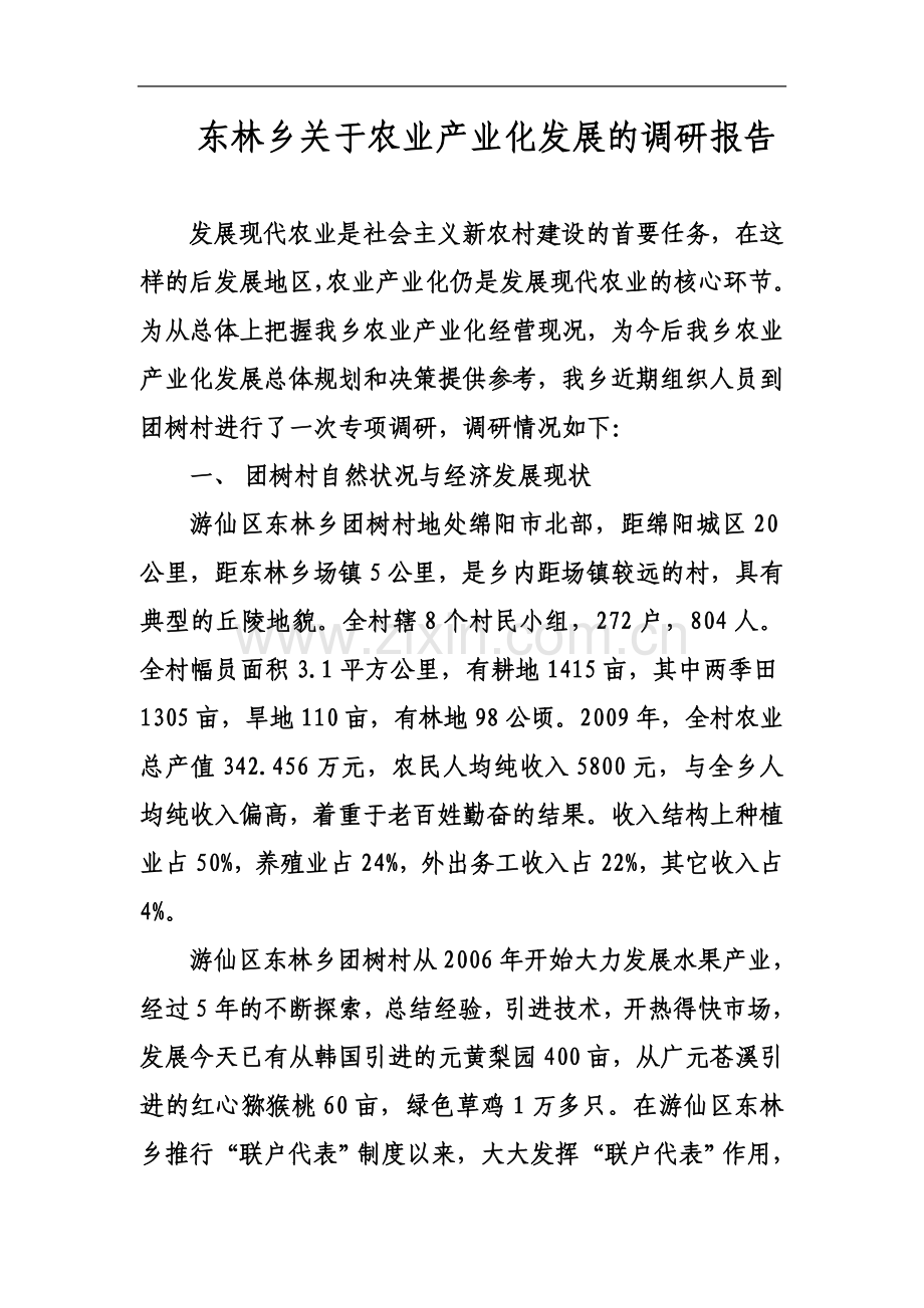 东林乡关于农业产业化发展的调研报告.doc_第2页