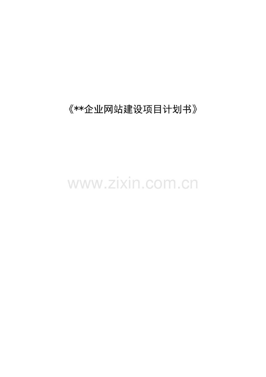 新版网站建设综合项目专题计划书.doc_第1页