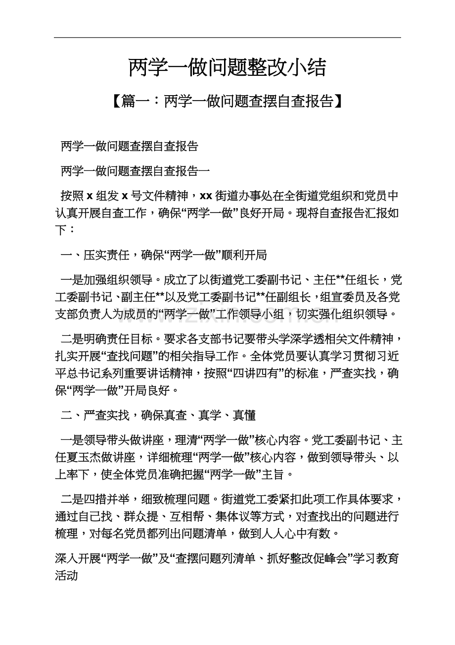 两学一做问题整改小结.docx_第2页