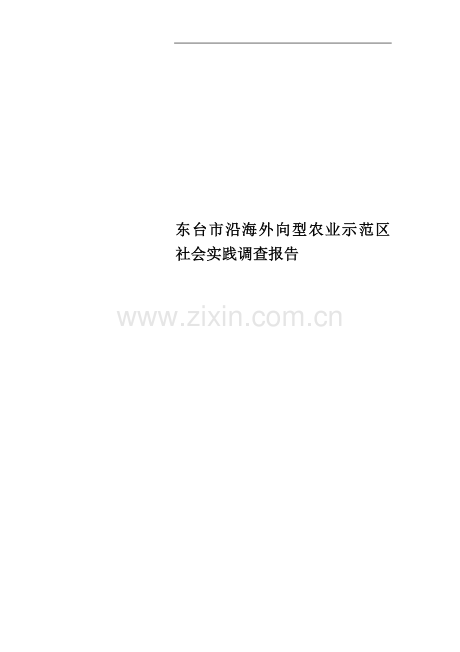 东台市沿海外向型农业示范区社会实践调查报告.docx_第1页