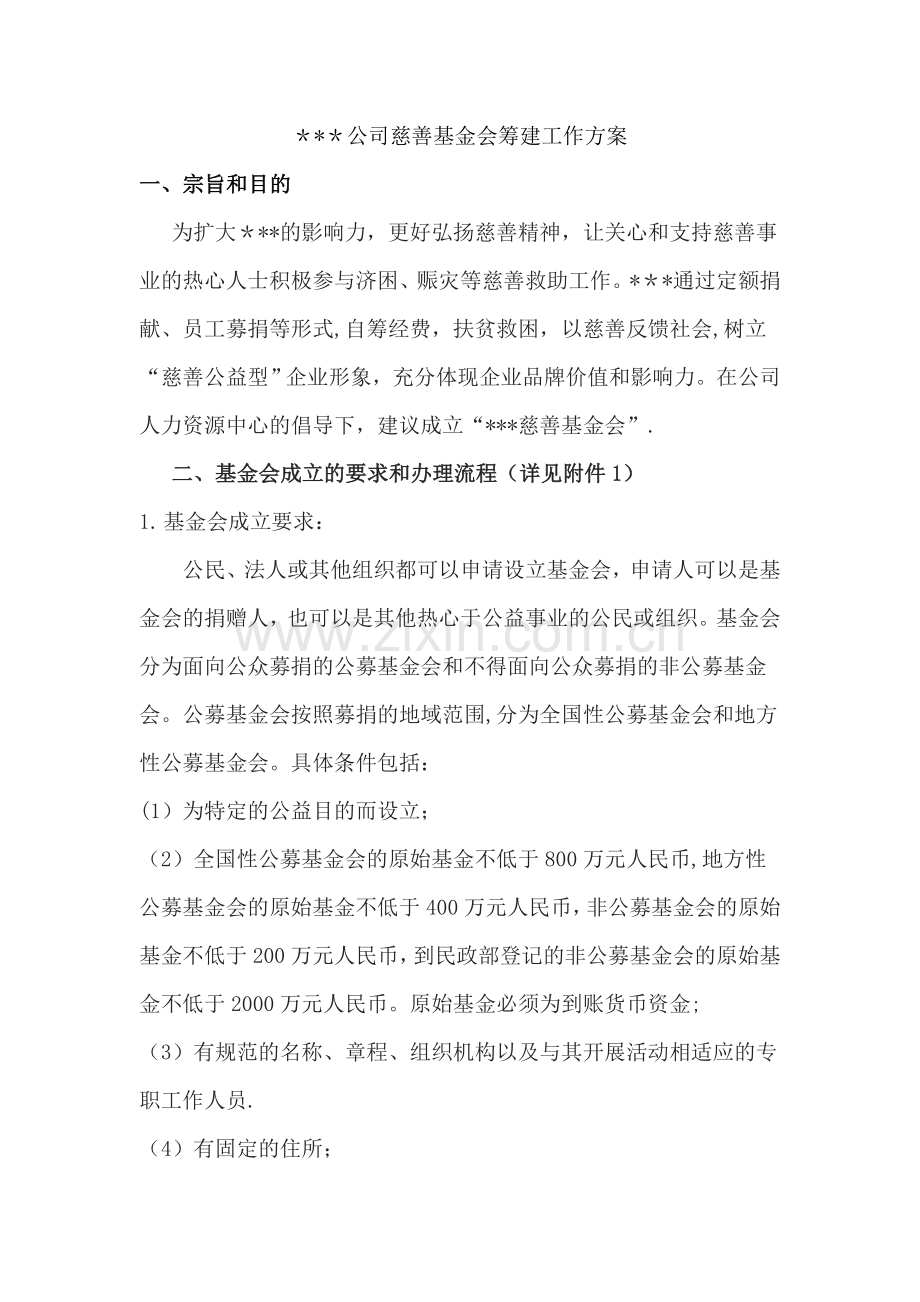 XXX慈善基金会建设方案.doc_第1页