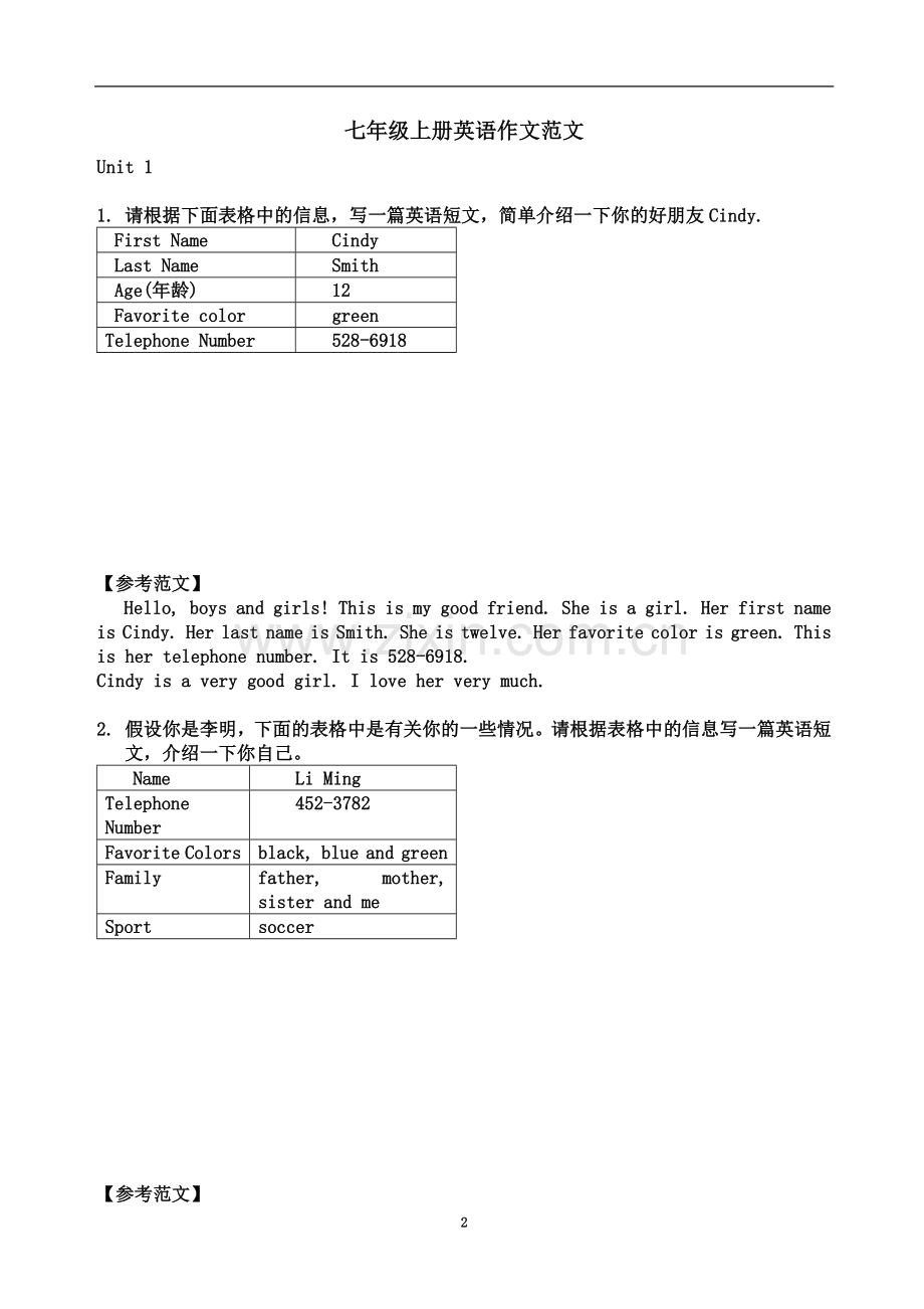 七年级英语作文范文(上).doc_第2页