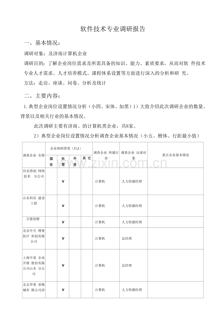 软件技术专业调研报告(高职).docx_第1页