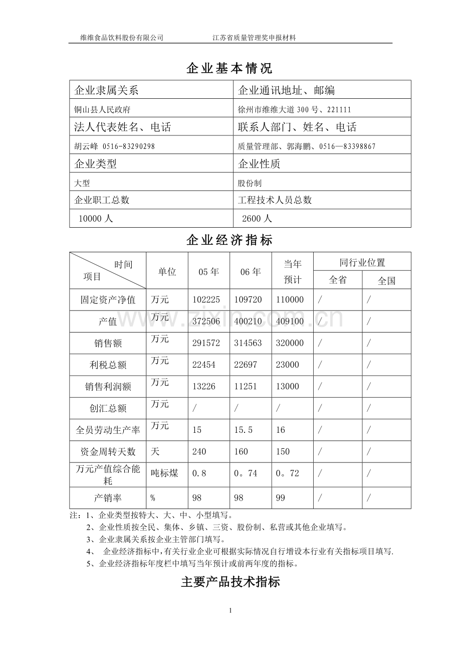 质量奖申报材料范本.doc_第1页