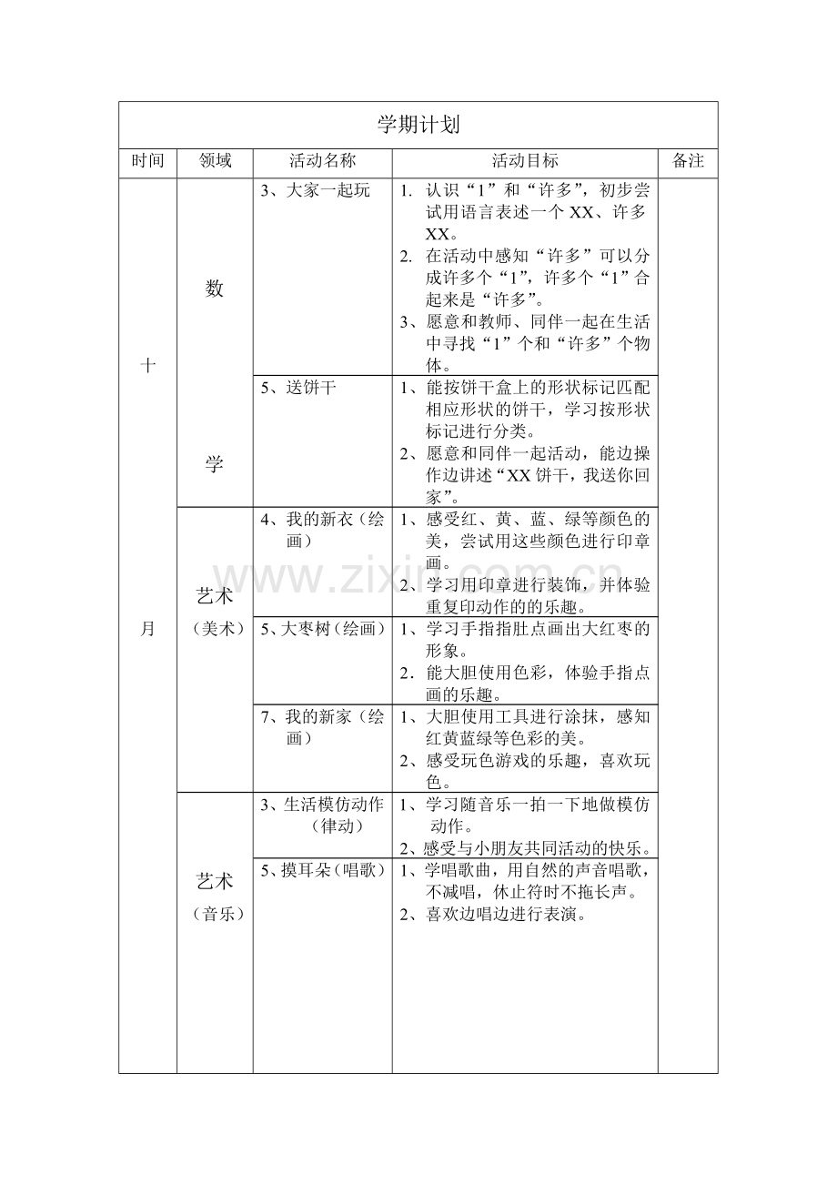 小班五大领域学期计划及目标试卷教案.doc_第3页