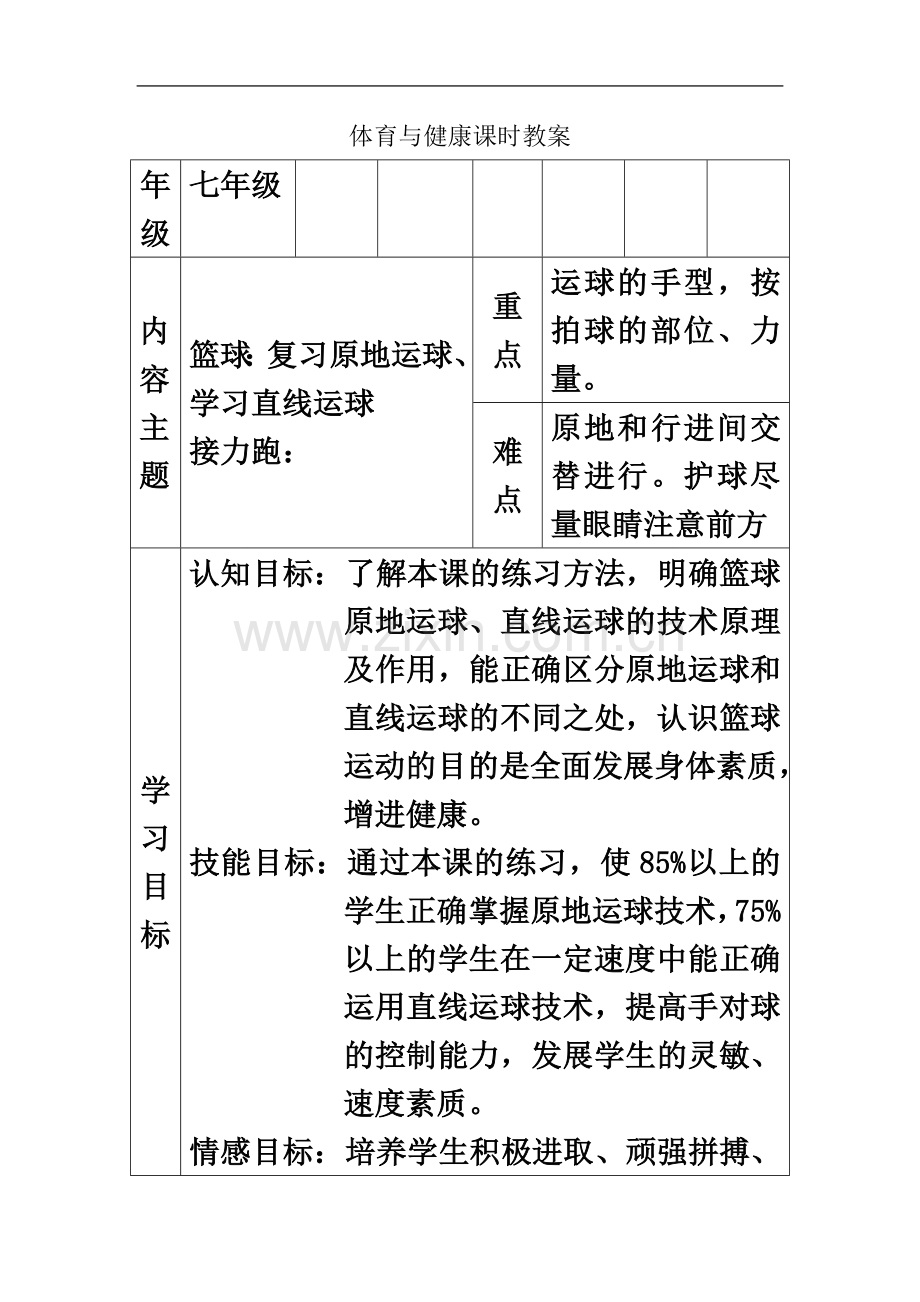 七年级体育说课《篮球、接力跑》.doc_第2页