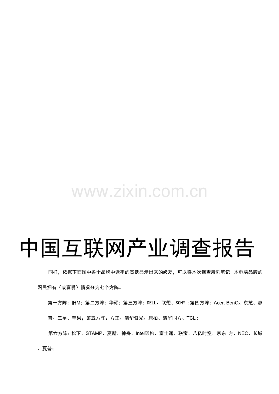 中国互联网产业调查报告.docx_第1页