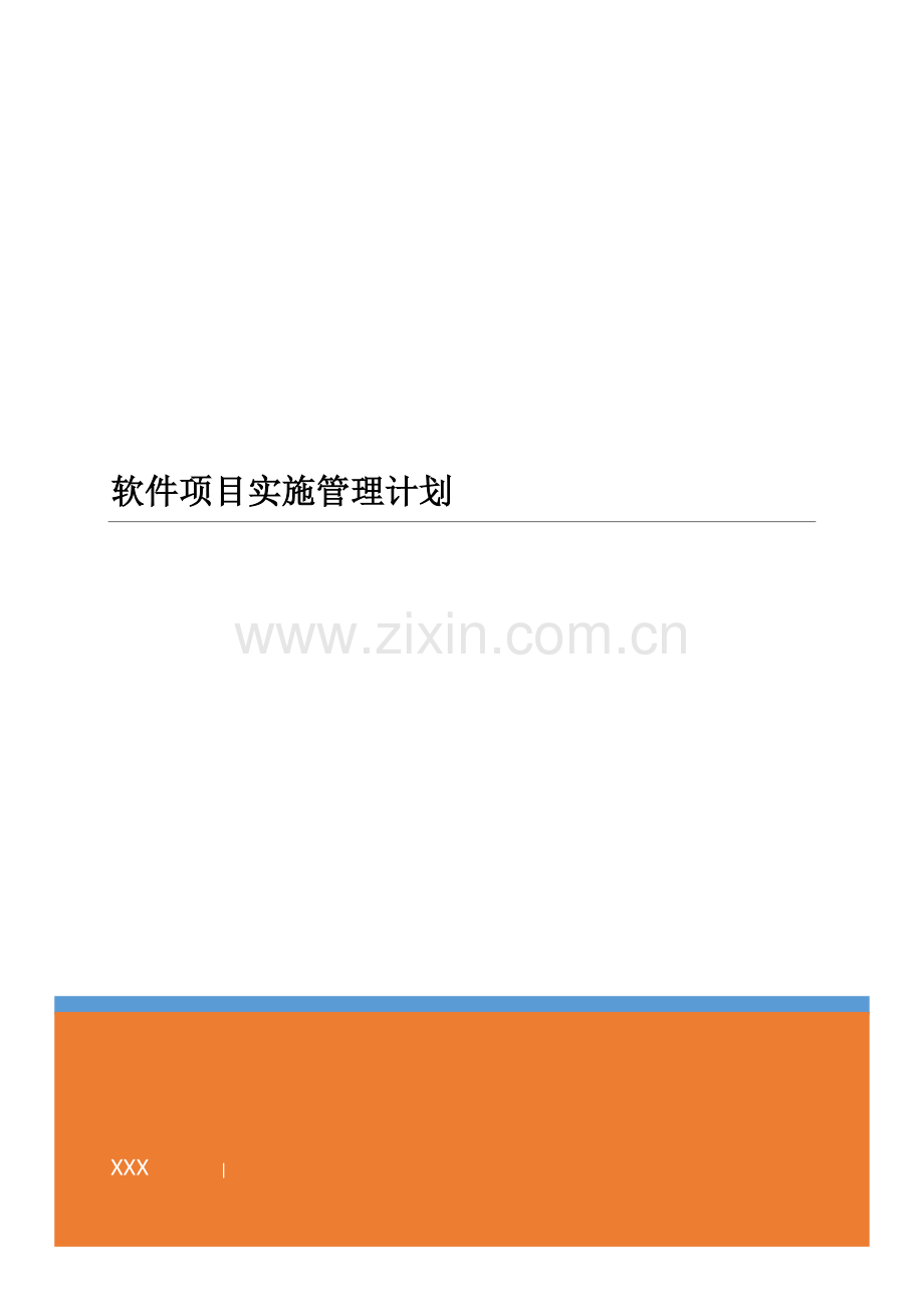 软件综合项目实施管理专题计划.docx_第1页