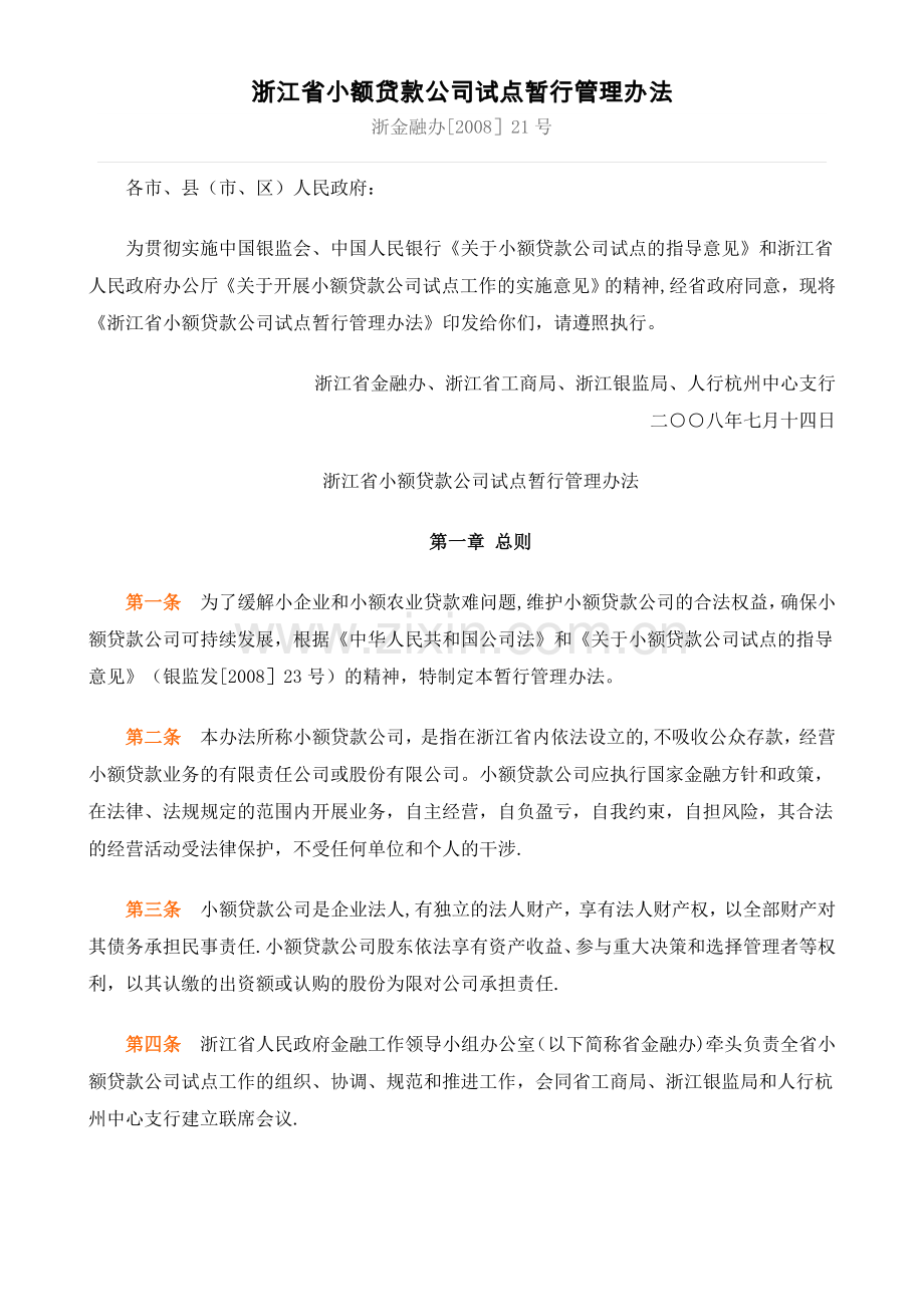 小额贷款公司试点暂行管理办法.doc_第1页