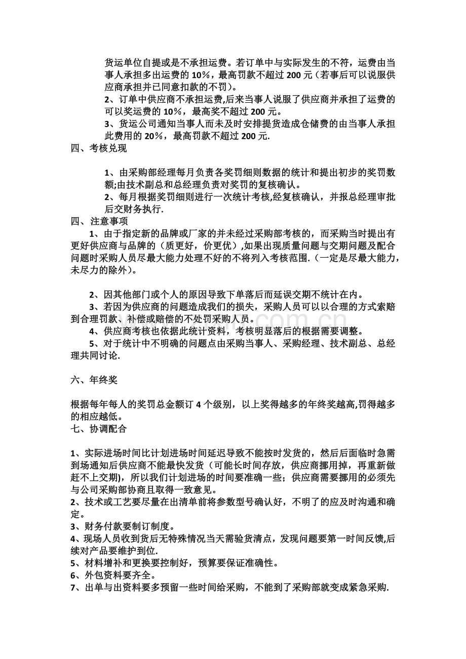 产品开发-采购部奖罚制度(试行).docx_第3页