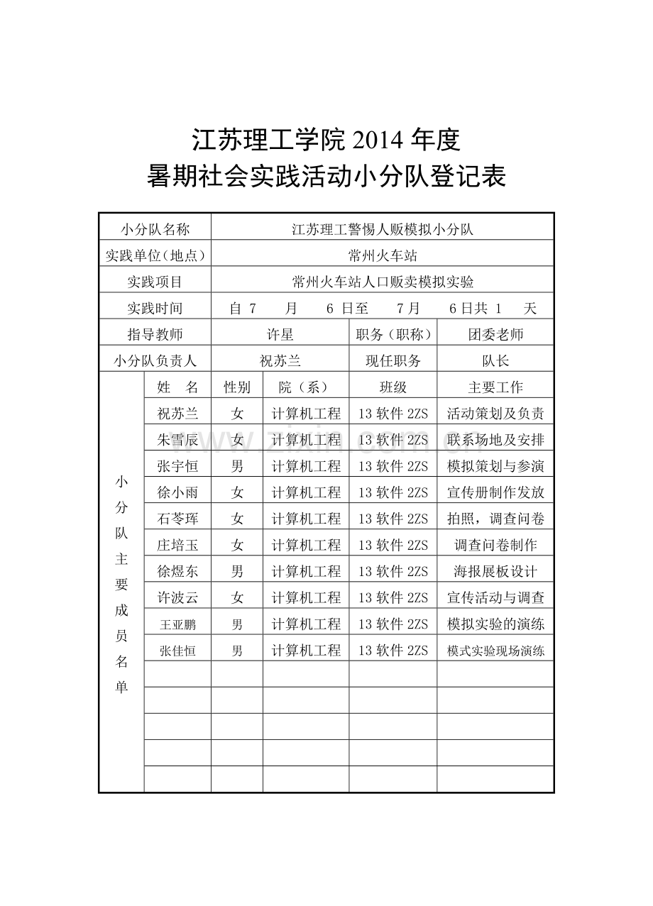 13软件2-江苏理工警惕人贩模拟小分队(活动表).docx_第1页