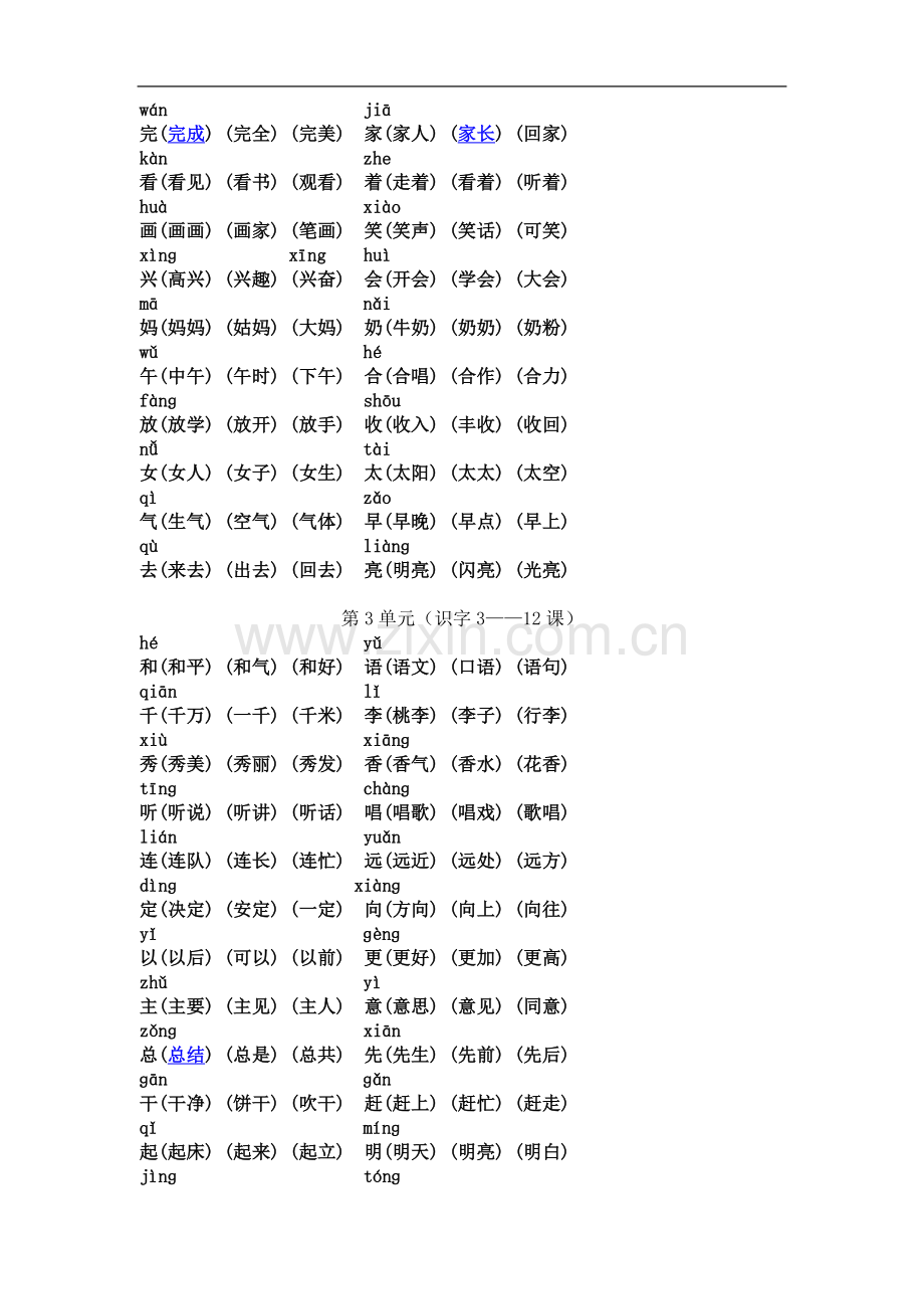 一年级语文下册所有生字注音和组词.doc_第3页