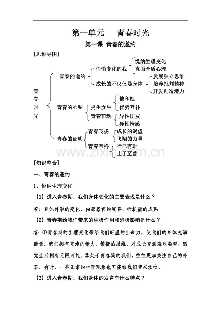 七年级下册道德与法治知识点归纳与整理(第一、二单元).docx_第2页