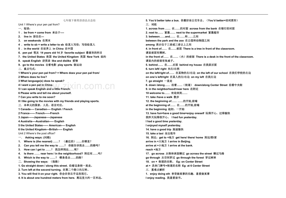 七年级下册英语语法点总结.doc_第2页