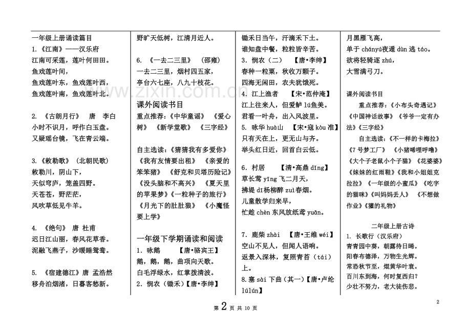 一至六年级必备古诗(2015新版-分年级).doc_第2页