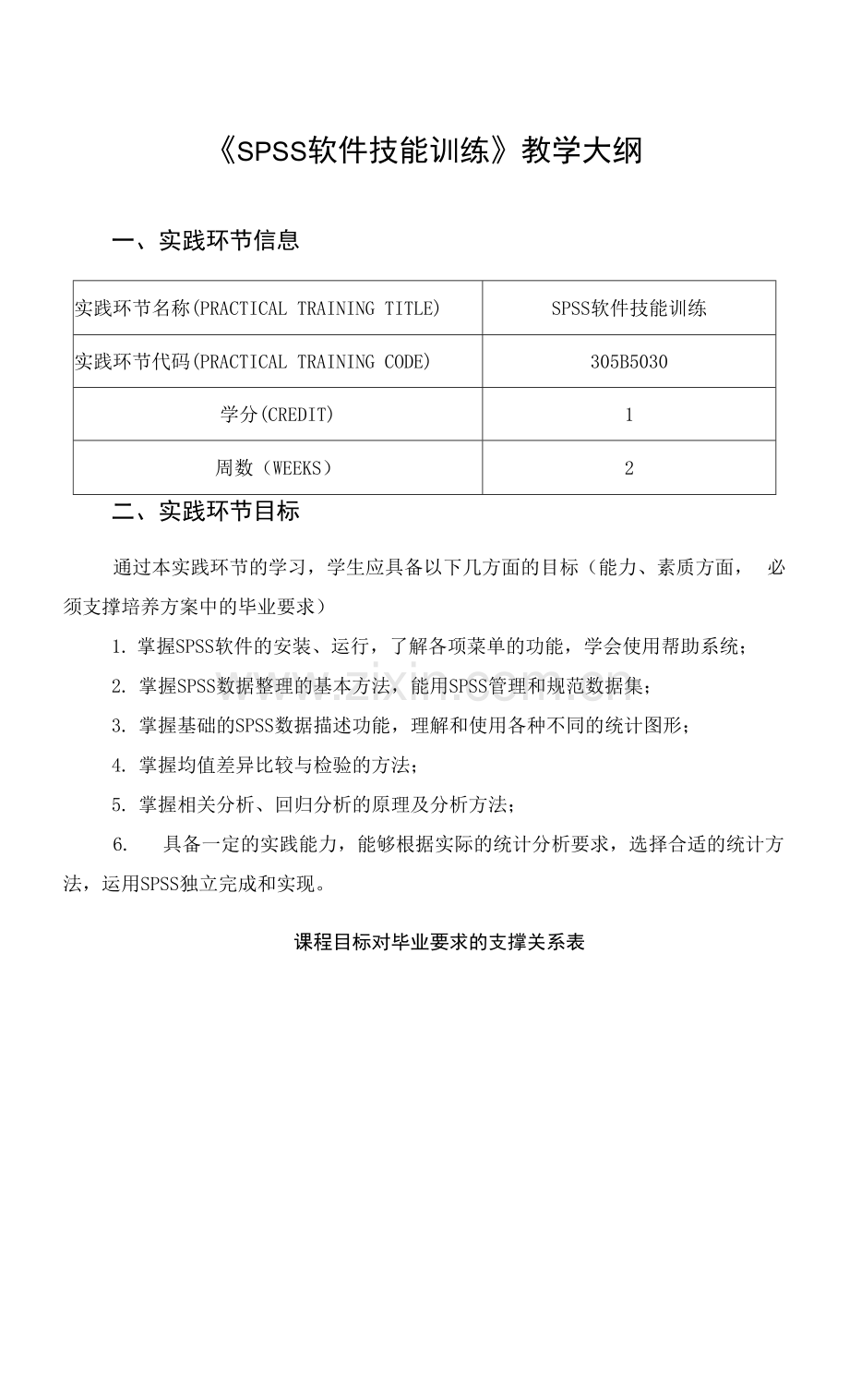 《SPSS软件技能训练》教学大纲.docx_第1页