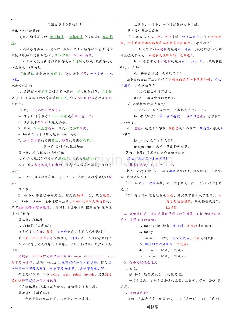 C语言知识点总结完美版.doc_第1页