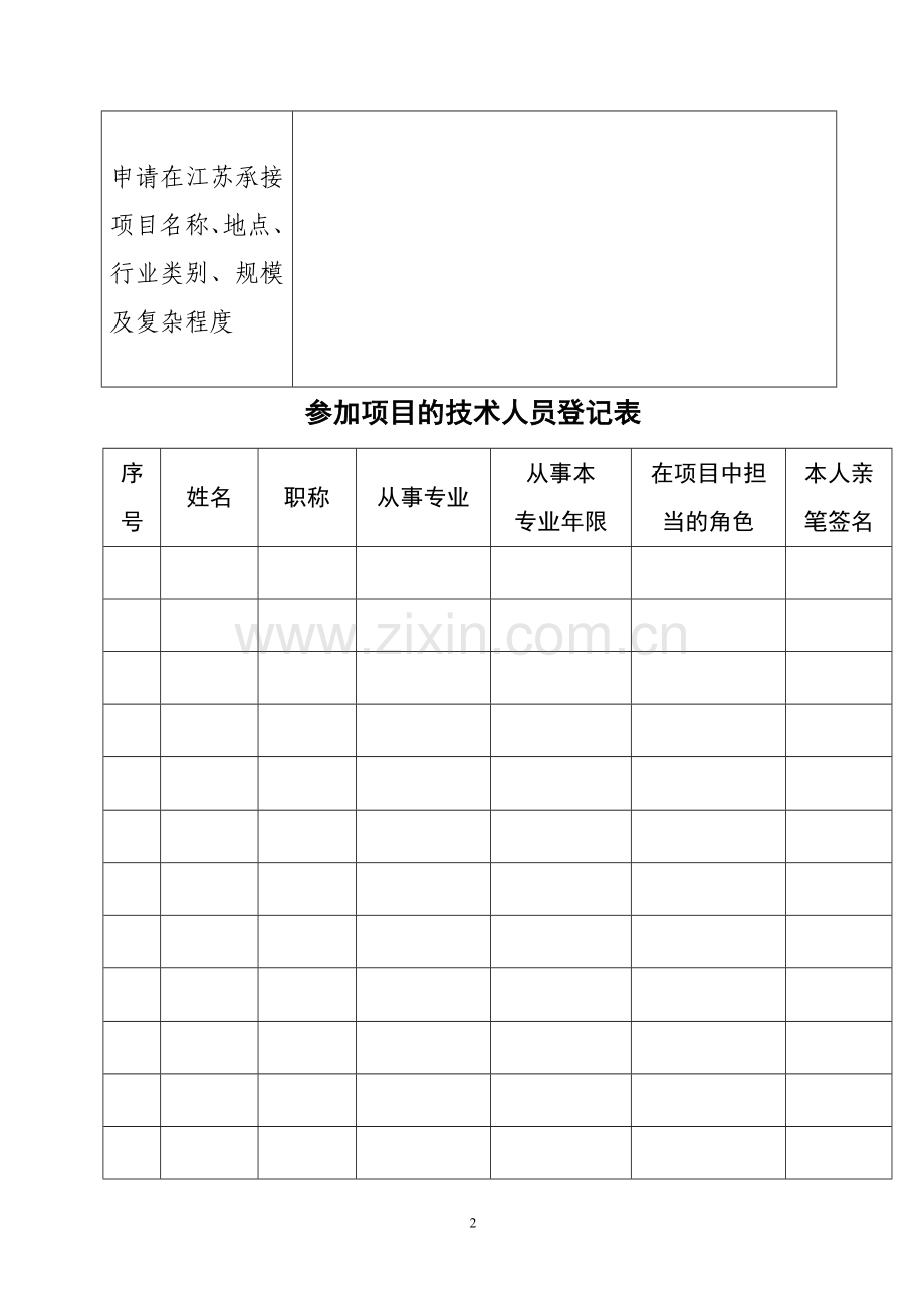 省外勘察设计单位承接江苏省勘察设计业务单项工程资质核验申请表.doc_第2页