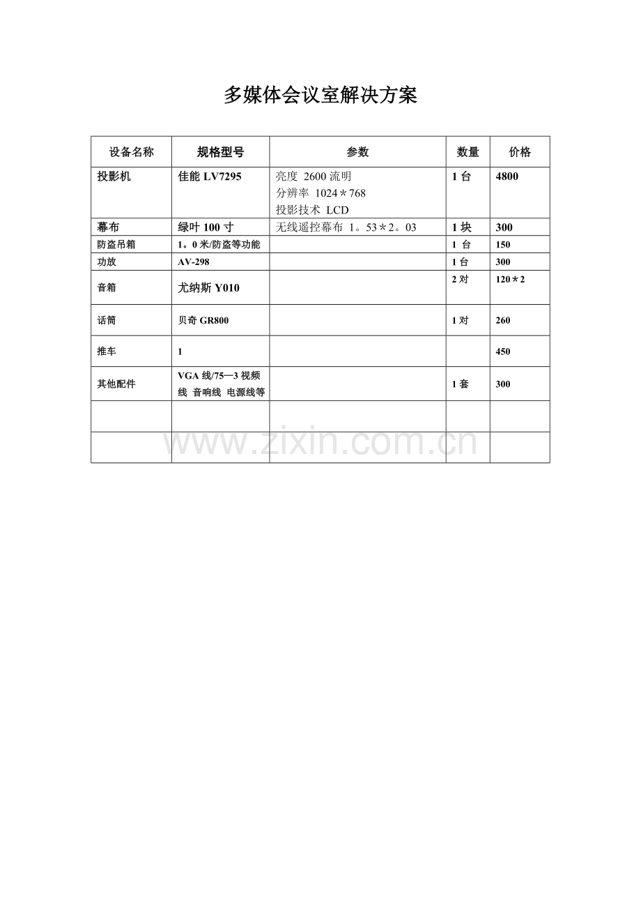 多媒体会议室解决方案1.doc_第1页