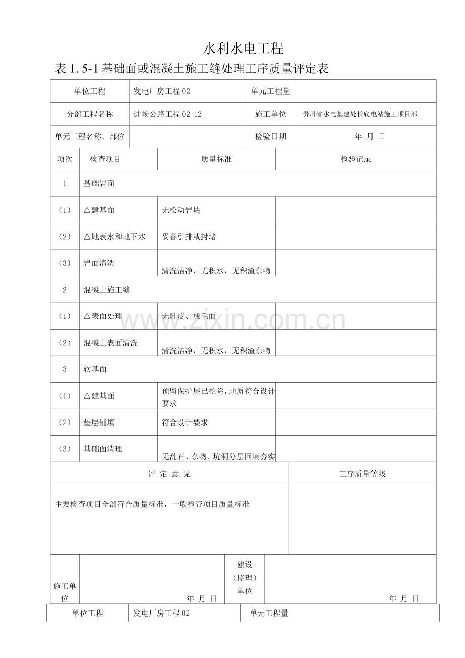 混凝土路面单元工程质量评定表.docx_第2页