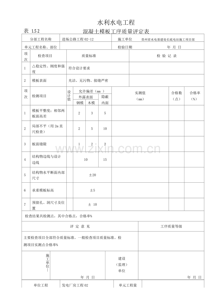 混凝土路面单元工程质量评定表.docx_第3页