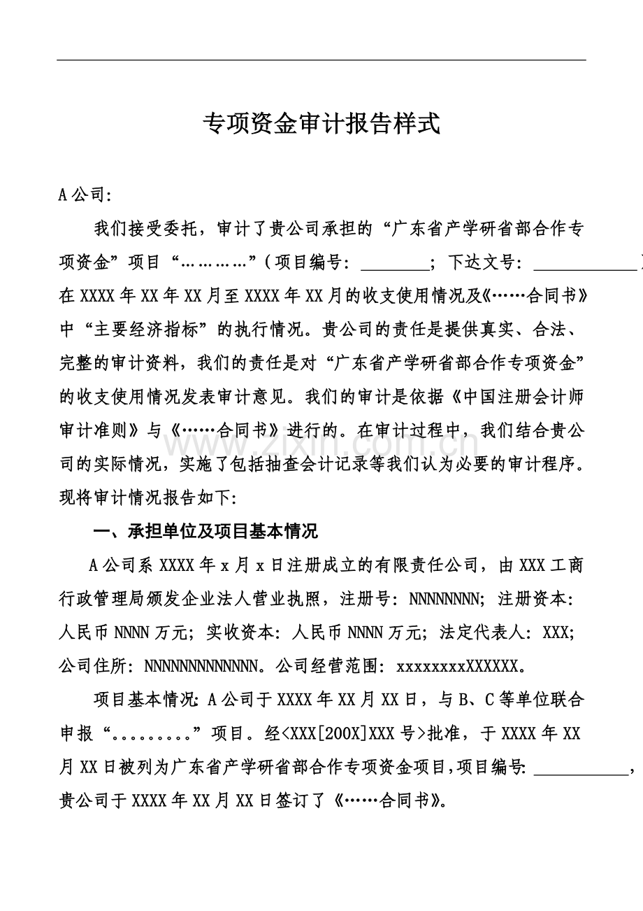 专项资金审计报告样式(同名24041).doc_第2页