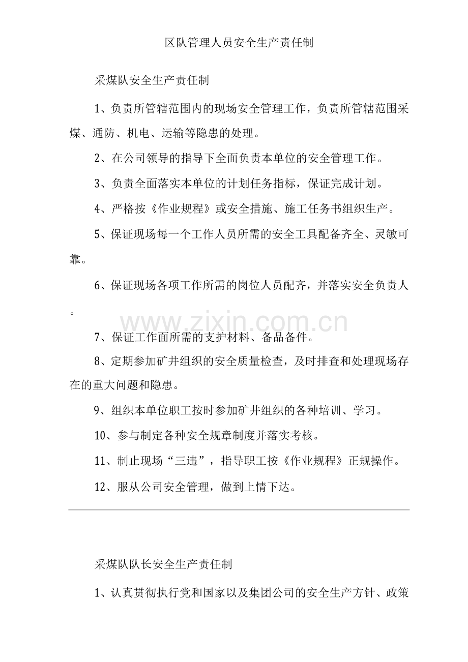 单位公司企业区队管理人员安全生产责任制.docx_第2页