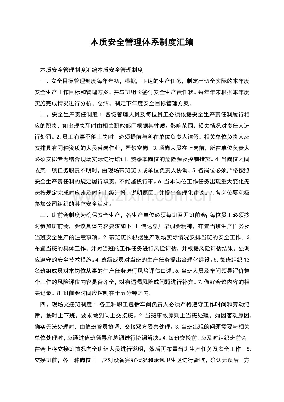 本质安全管理体系制度汇编.docx_第1页